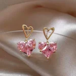 Zareeva Blush Heart Drop Earrings