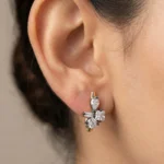 crystal floral stud earrings for women