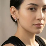 minimal crystal stud earrings for women