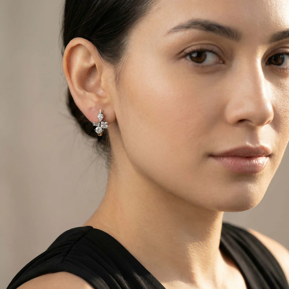 minimal crystal stud earrings for women