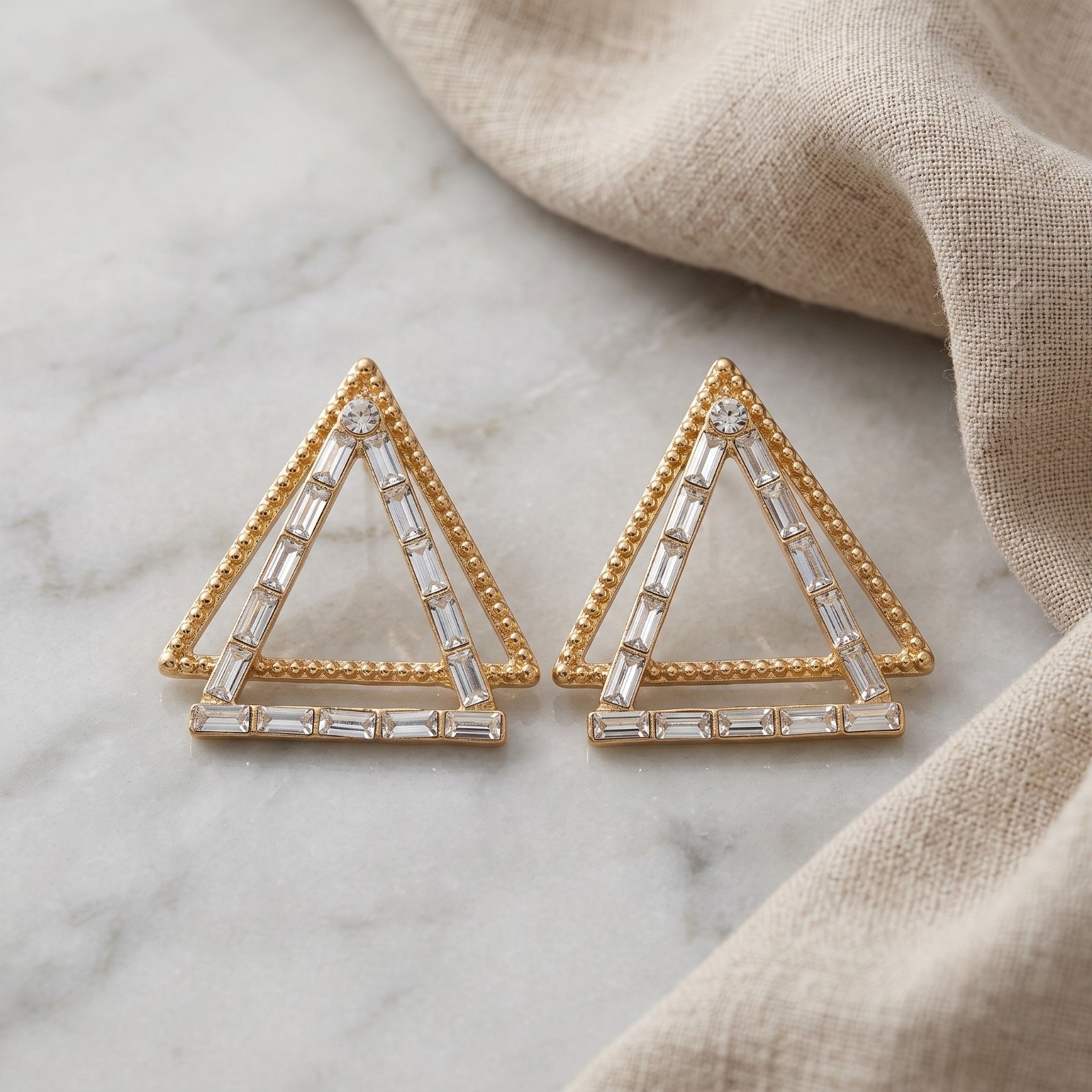 Oplus_16908288 Zareeva Dual Triangle Statement Earrings - Image 1